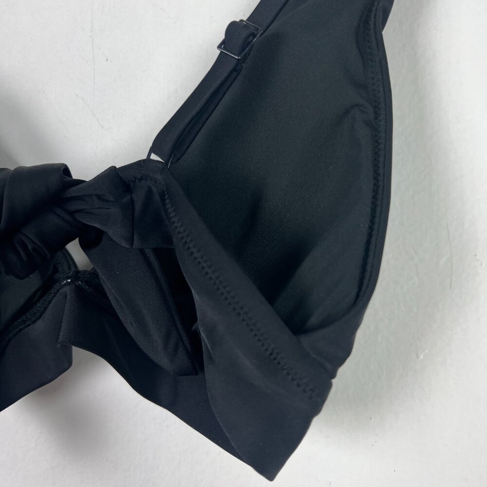 NWT Aerie Tie Back Triangle Bikini Top Swim Black Size Small S NEW - Picture 6 of 8